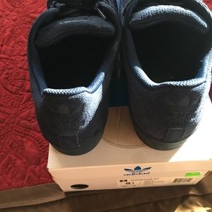 adidas superstar navy blue suede